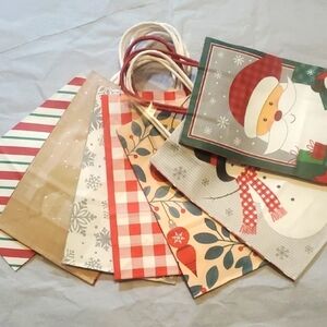 Set of 7-Festive Holiday Gift Bags Set - Multicolor